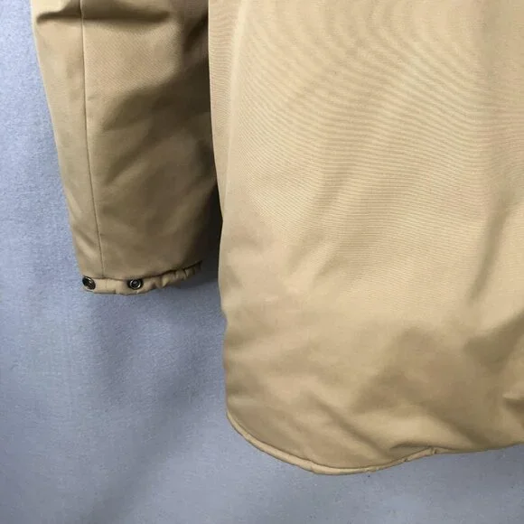 Vintage JCPenney Parka Jacket Mens MT Beige Insulated Hooded Winter 70s